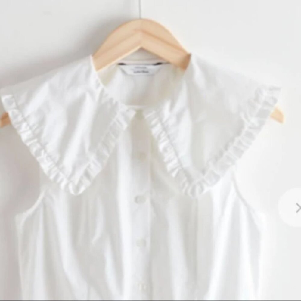 & Other Stories Ruffle Collar Button Up